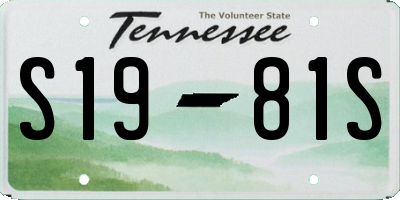 TN license plate S1981S