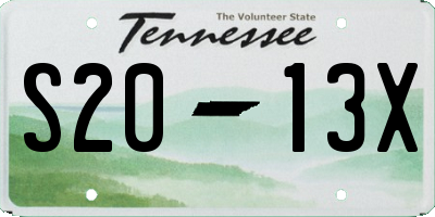 TN license plate S2013X
