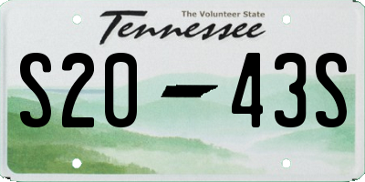 TN license plate S2043S
