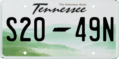 TN license plate S2049N