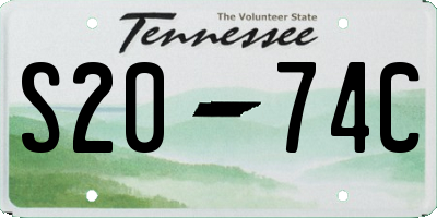 TN license plate S2074C