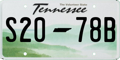 TN license plate S2078B