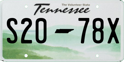 TN license plate S2078X