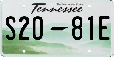 TN license plate S2081E