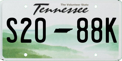 TN license plate S2088K