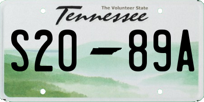 TN license plate S2089A