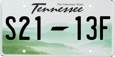 TN license plate S2113F