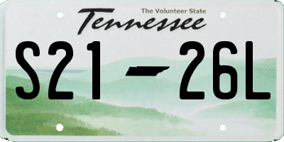 TN license plate S2126L