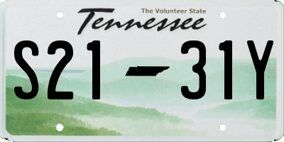 TN license plate S2131Y