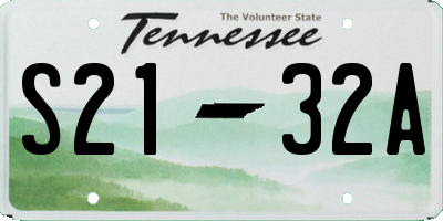 TN license plate S2132A
