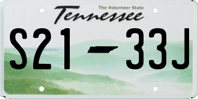 TN license plate S2133J