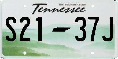 TN license plate S2137J