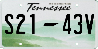 TN license plate S2143V