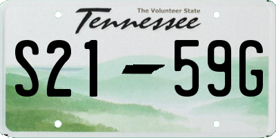 TN license plate S2159G