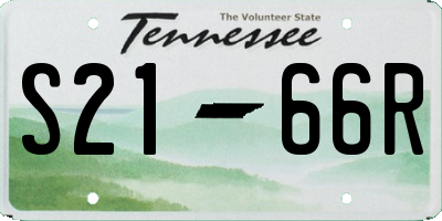 TN license plate S2166R
