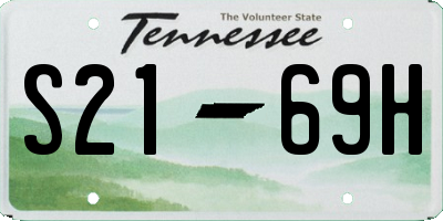 TN license plate S2169H