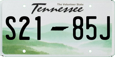 TN license plate S2185J