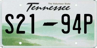 TN license plate S2194P
