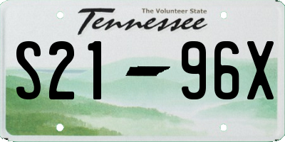 TN license plate S2196X