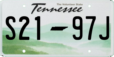 TN license plate S2197J