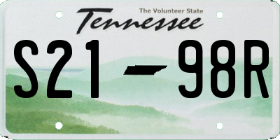 TN license plate S2198R