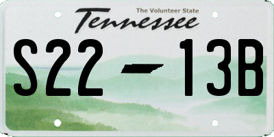 TN license plate S2213B