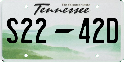 TN license plate S2242D