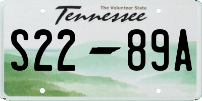TN license plate S2289A