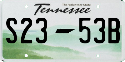 TN license plate S2353B