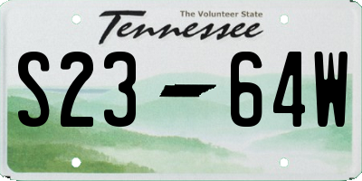 TN license plate S2364W
