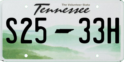 TN license plate S2533H