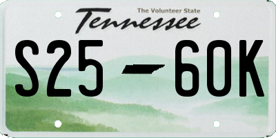 TN license plate S2560K