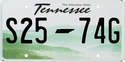 TN license plate S2574G