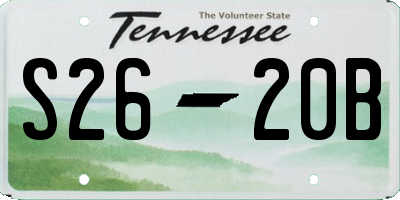 TN license plate S2620B