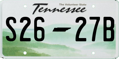 TN license plate S2627B