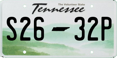TN license plate S2632P