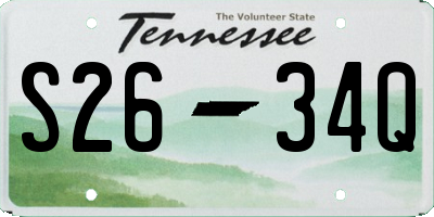 TN license plate S2634Q