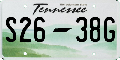 TN license plate S2638G