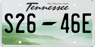 TN license plate S2646E