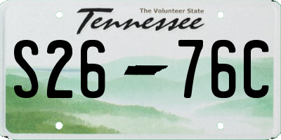 TN license plate S2676C