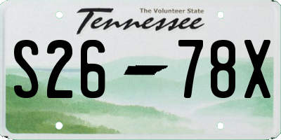 TN license plate S2678X