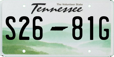 TN license plate S2681G