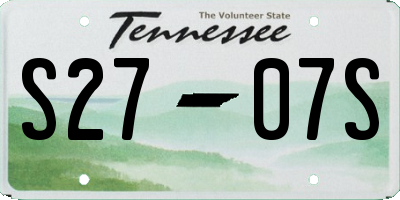 TN license plate S2707S