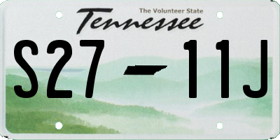 TN license plate S2711J