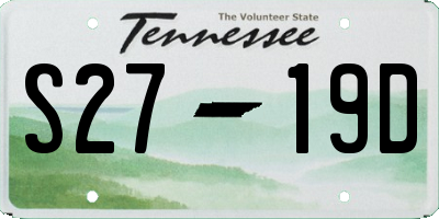 TN license plate S2719D