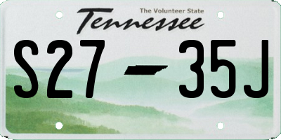 TN license plate S2735J