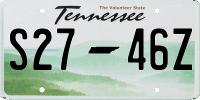 TN license plate S2746Z