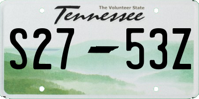 TN license plate S2753Z
