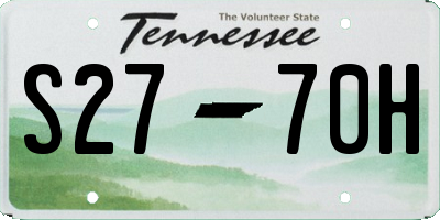 TN license plate S2770H