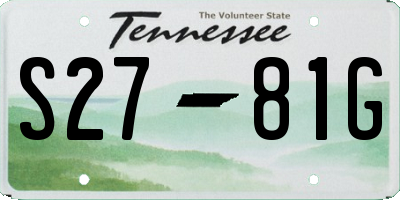 TN license plate S2781G